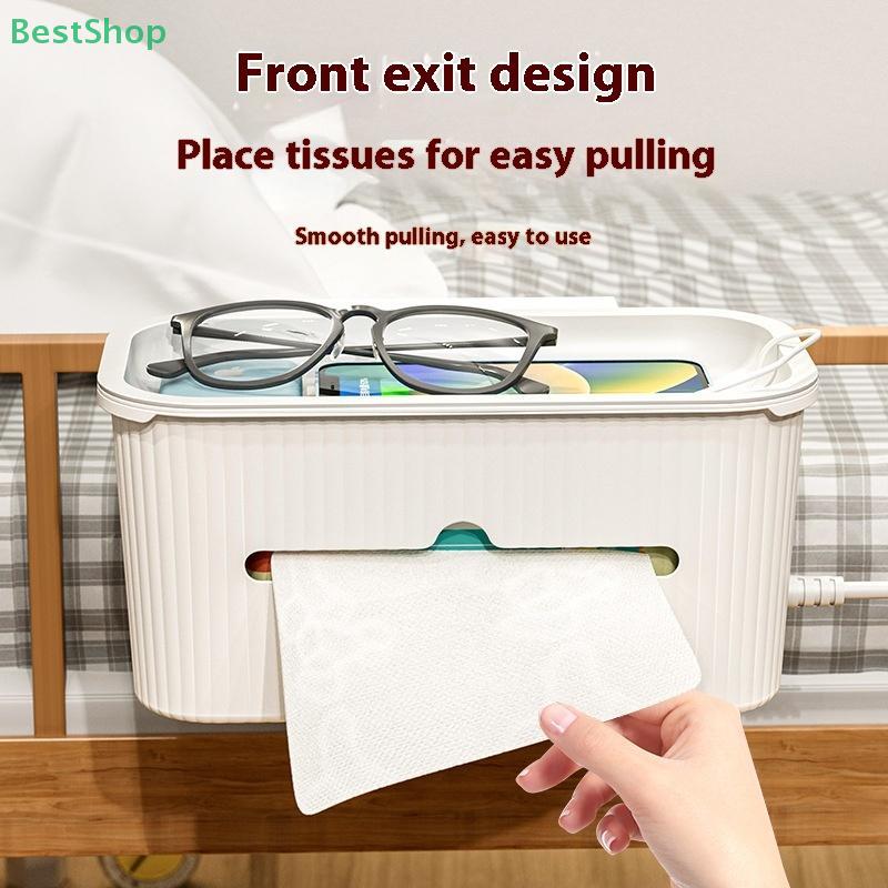 Koszyk do przechowywania przy łóżku z pokrywką, uchwyt na telefon na zagłówek łóżka w akademiku studenckim, oszczędzająca miejsce rama pod łóżkiem