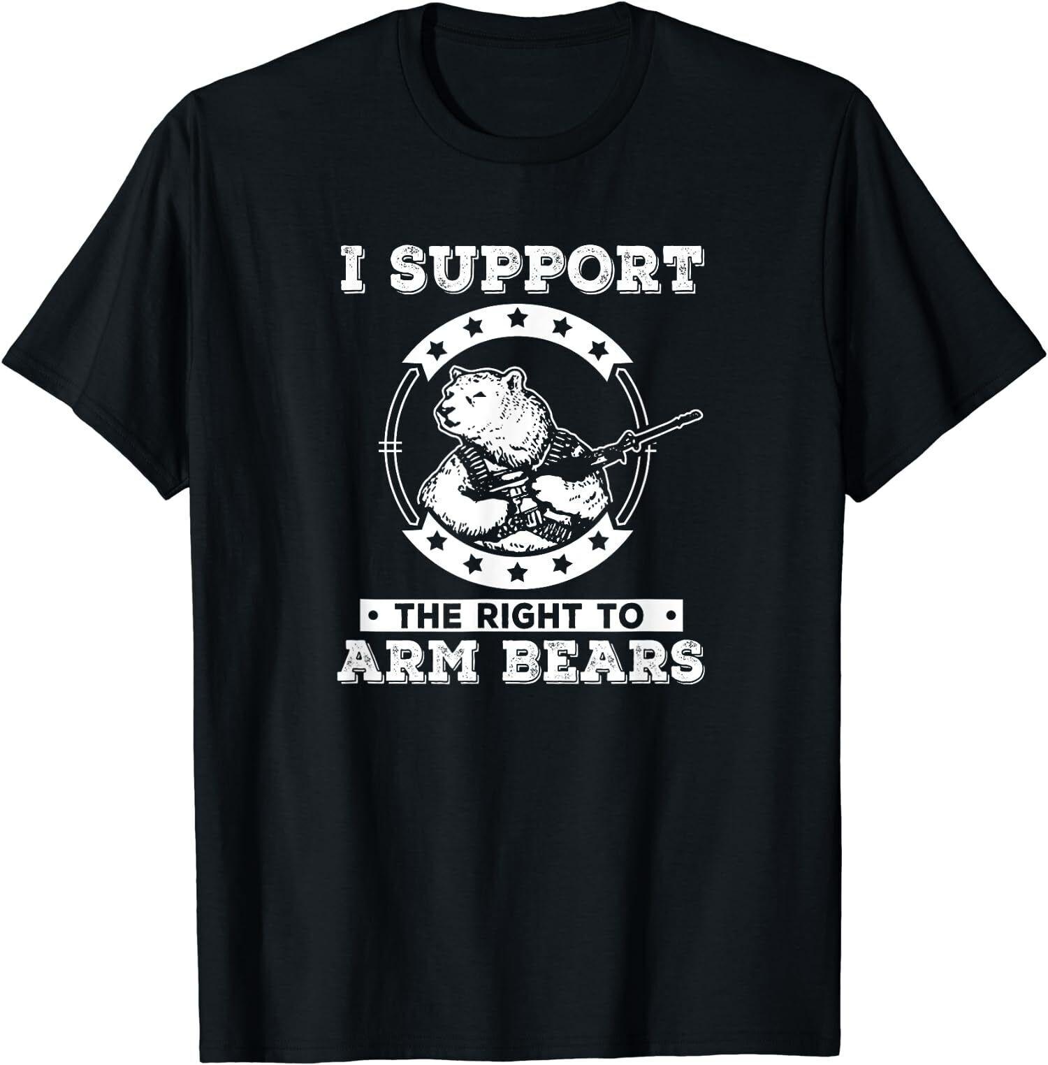 NEW LIMITED Vintage I Support The Right To Arm Bears T-Shirt L