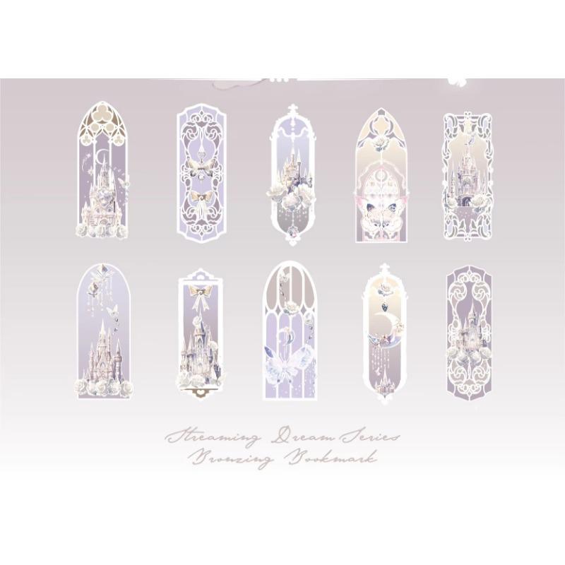 

10 шт. Флуоресцентная серия «Мечта» Закладка ПВХ Закладка для чтения Каваий Маркер страницы книги Открытка для сообщений Канцелярские принадлежности