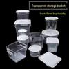 Transparent Plastic Square Storage Bucket with Lid