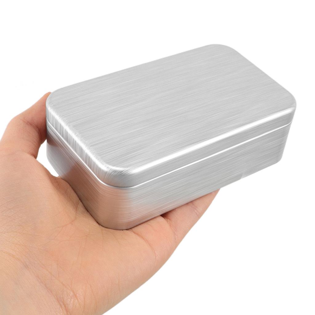 Scatola in banda stagnata spazzolata Contenitore metallico decorativo Portatile Contenitore per tè Organizer per gioielli Mini scatola di latta per casa Ufficio
