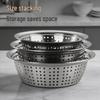 Large Hole Stainless Steel Colander Set for Washing Vegetables and Fruits