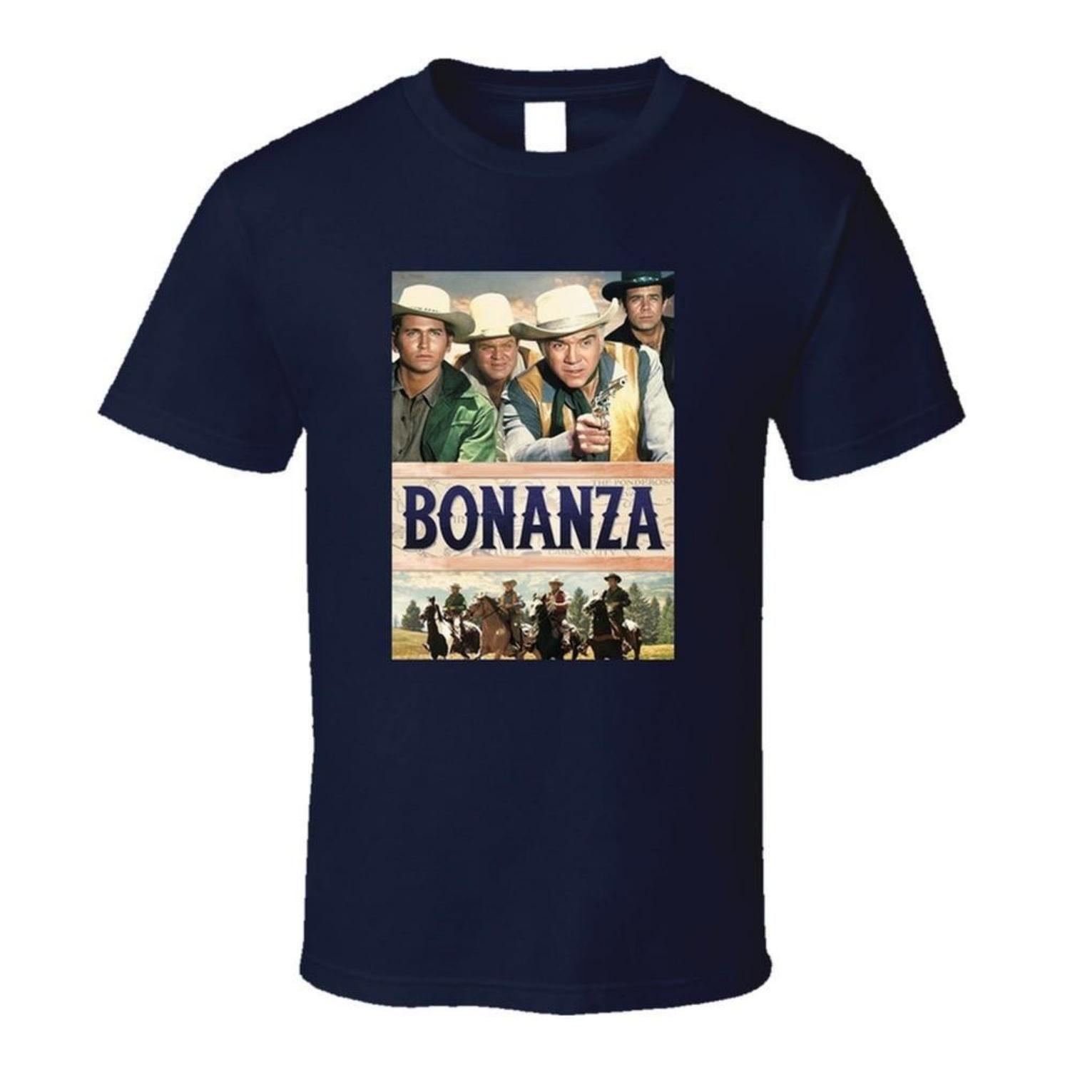 

Bonanza Movie Tee Cool Western Television Sitcom Fan T Shirt Unisex T-Shirt S чёрный