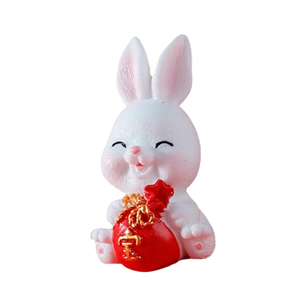 Mini Resin Rabbit Figurine Cute Bunny Home Decor Ornament