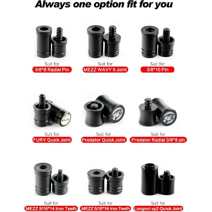 CRICAL Billiard Joint Protector Plastic 3/8 X 8 Radial Pin 3/8 X 10 Uni-loc Joint Suit for Predator MEZZ