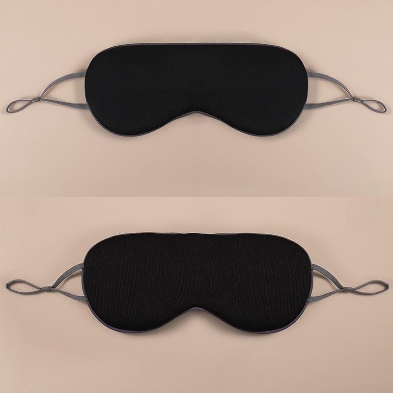 

Sleeping Eye Mask Korean Style Ice Silk Warm And Cool Dual Use Adjustable Travel Light Blocking Breathable Eye Mask чорний