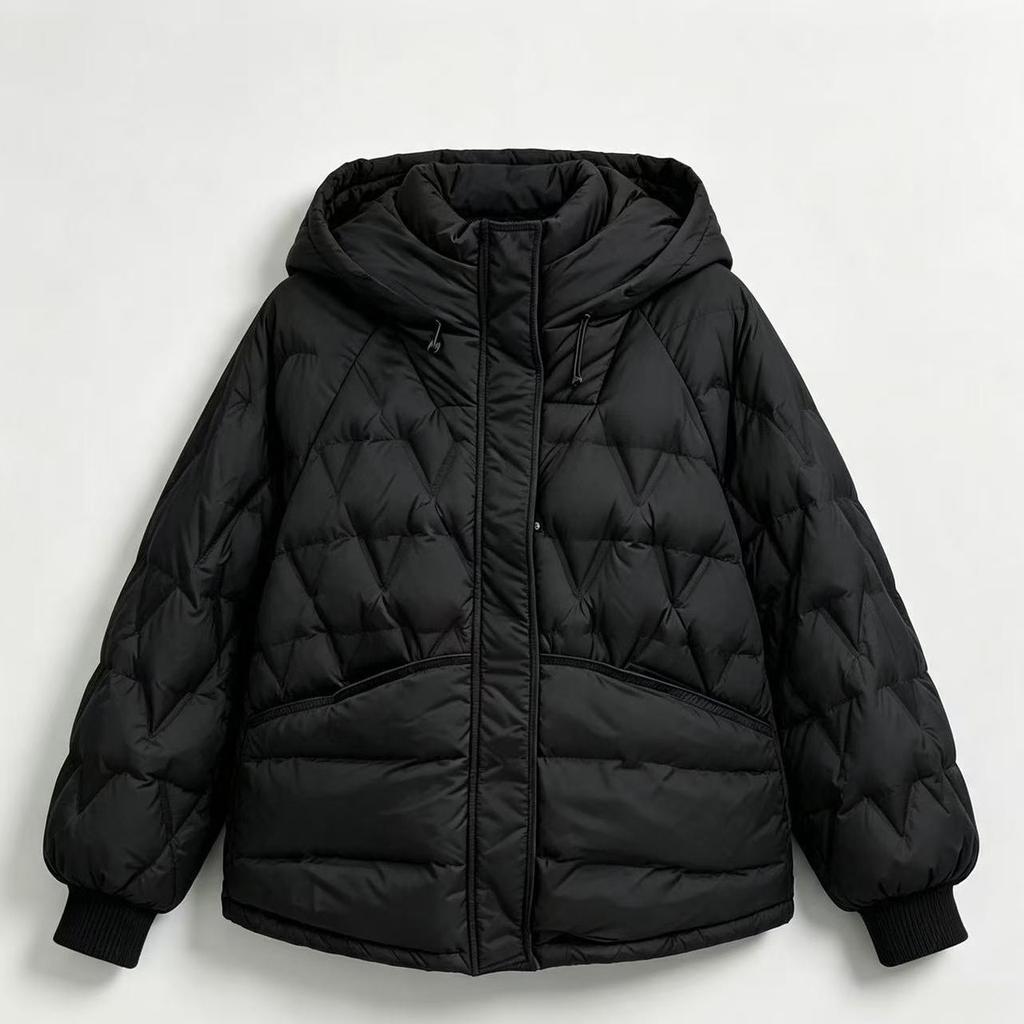 Medium and long hooded cotton clothes for women's winter new fashion, foreign style, warm, loose cotton-padded clothes, and trendy outer covers.