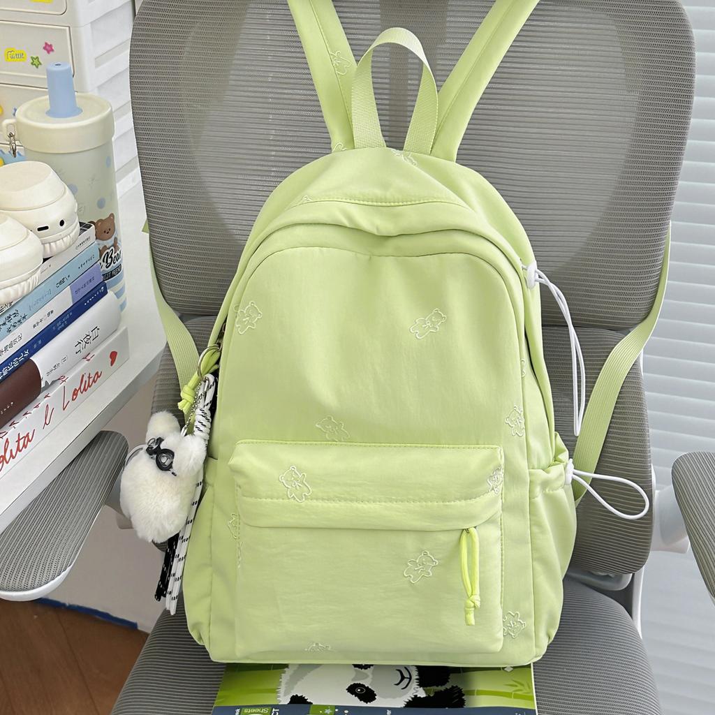 Schoolbag Schoolbag Female Junior High School High School Students Cute High Value Solid Color Backpack 1011 New Casual Large Capacity Backpack