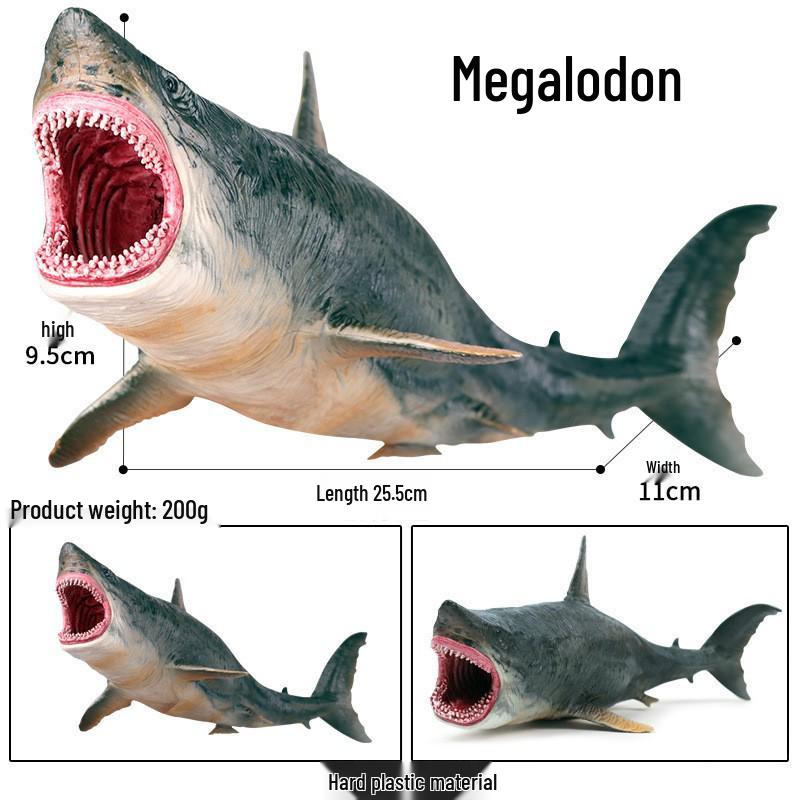 Three-Headed Shark & Megalodon Marine Life Model Toy Ornament