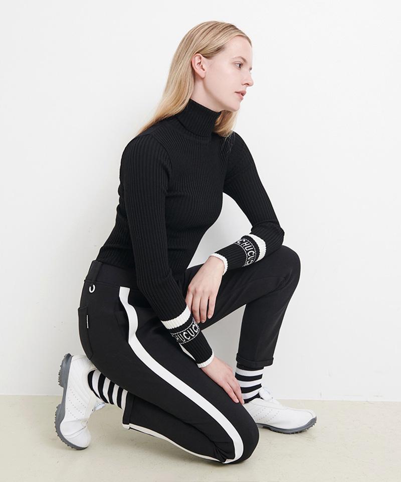 CHUCUCHU C23F-Pt003W Line Point Elastic Waist Pants