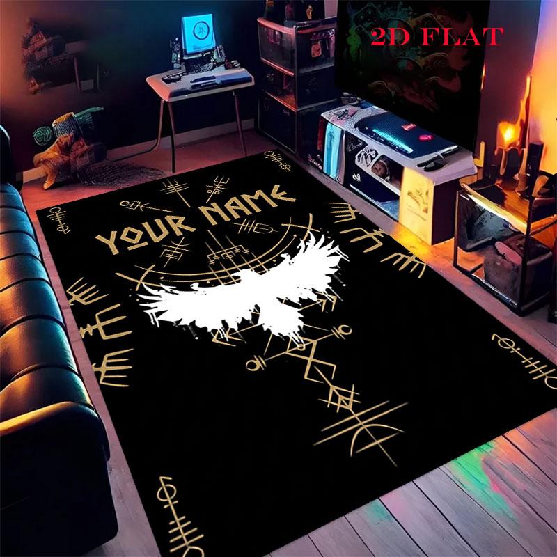 Custom Viking Carpet Rug for Living Room Bedroom Home Sofa Decoration,Kids play Nonslip Floor Mat