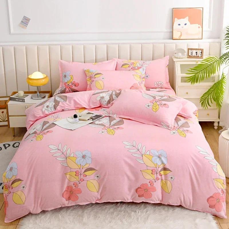 Romantic Peony Floral Duvet Cover Set Reversible Shabby Flower Comforter Cover with 2 Pillowcase Vintage Farmhouse Bedding Set