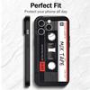 Vintage 90S Cassette Tape Pattern Soft Phone Case for iPhone 16 16E 17 Air 15 Pro Max 14 Plus 13 Mini 11 12 7 Black Cover Back S