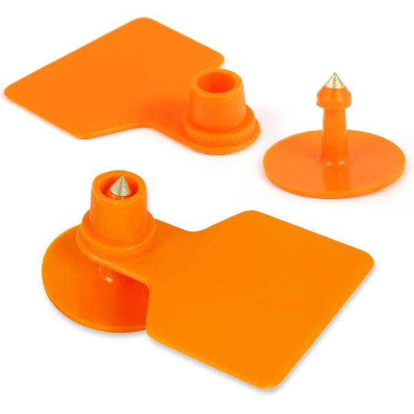 Blank Cattle Ear Tags - 100PCS Plastic Livestock Ear Tags Farm Animal Tags ID Tags Red Yellow Green Blue Orange Ear Tagger Cattle Ear Tags for Cow