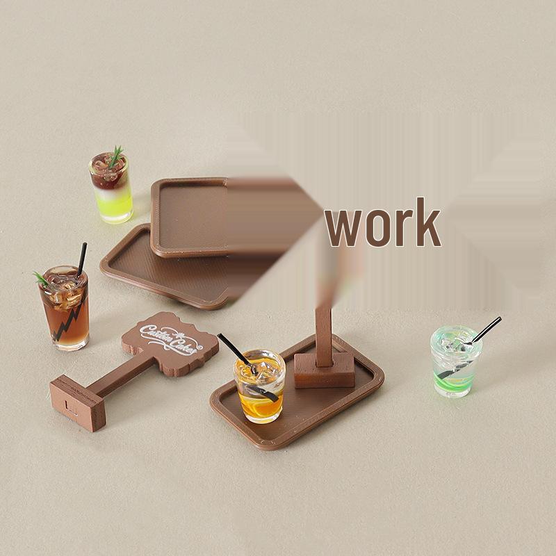 Handmade Mini Dollhouse Juice Tray Scene Ornament