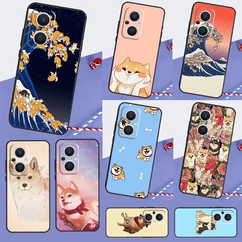 Shiba Inu Cute Cartoon Art Phone Case For OPPO Reno 12 12F 11 13 F 8T 7 8 10 Pro OPPO Find X8 Pro X6 X3 X5 Lite Cover
