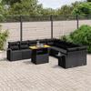 VidaXL Garden Lounge Set with Cushions 11 Pcs, Patio Sofas, Patio Furniture Set, Outdoor Furniture, Black 3271944