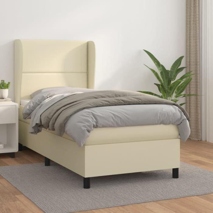 3144582 vidaXL Divan Bed with Mattress Grey 90x190 Cm Faux Leather