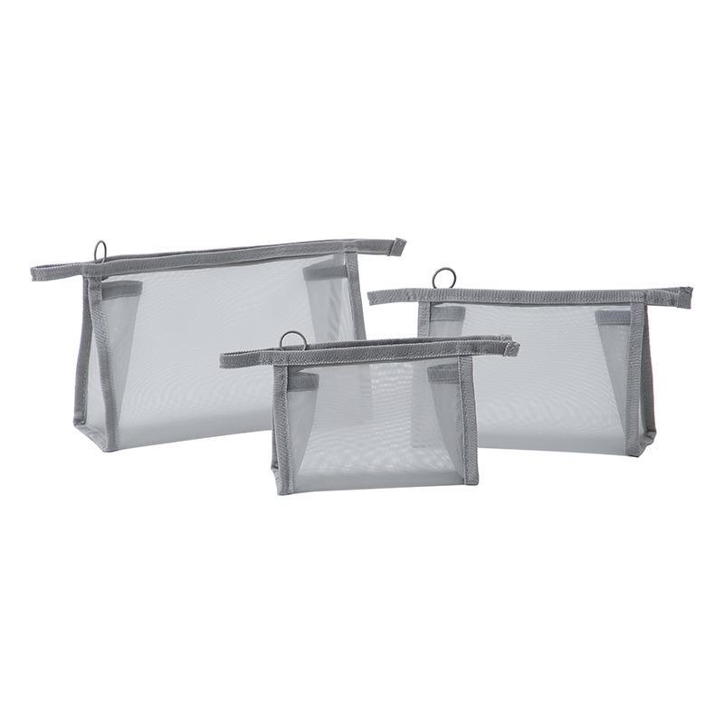 Custom Logo Portable Nylon Mesh Makeup Bag - Small Transparent Cosmetic and Lipstick Storage