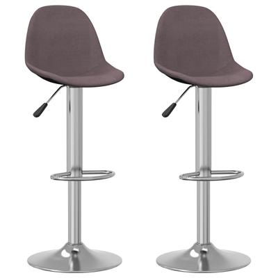 Vidaxl Bar Stools, 2 Pcs, Taupe Color, Upholstered with Fabric