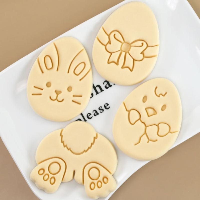 Oster-Ausstecher Kaninchenform Stempel Kinder-Osterparty Hase Präger Keksform Backwerkzeug Osterdekorationen Zubehör