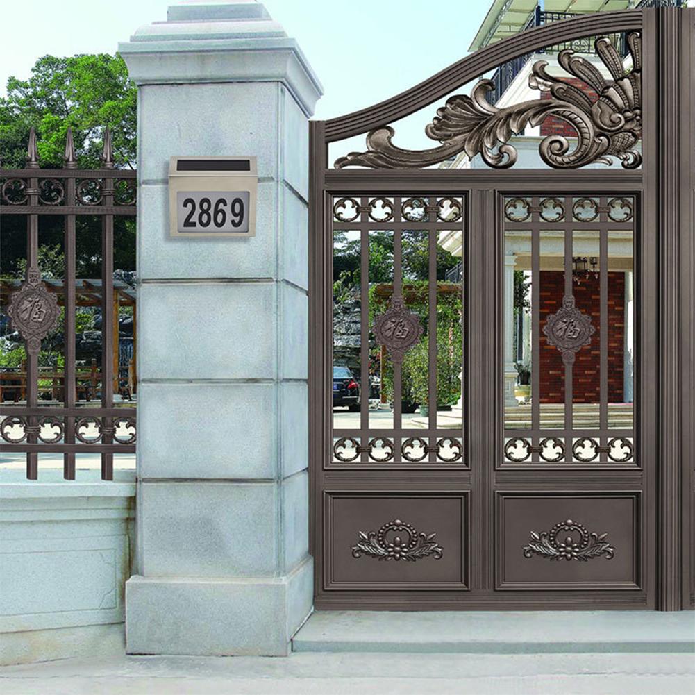 Solar Doorplate Lamp Stainless Steel Outdoor Waterproof Led Wall Light Lighting Decorative For Garden
