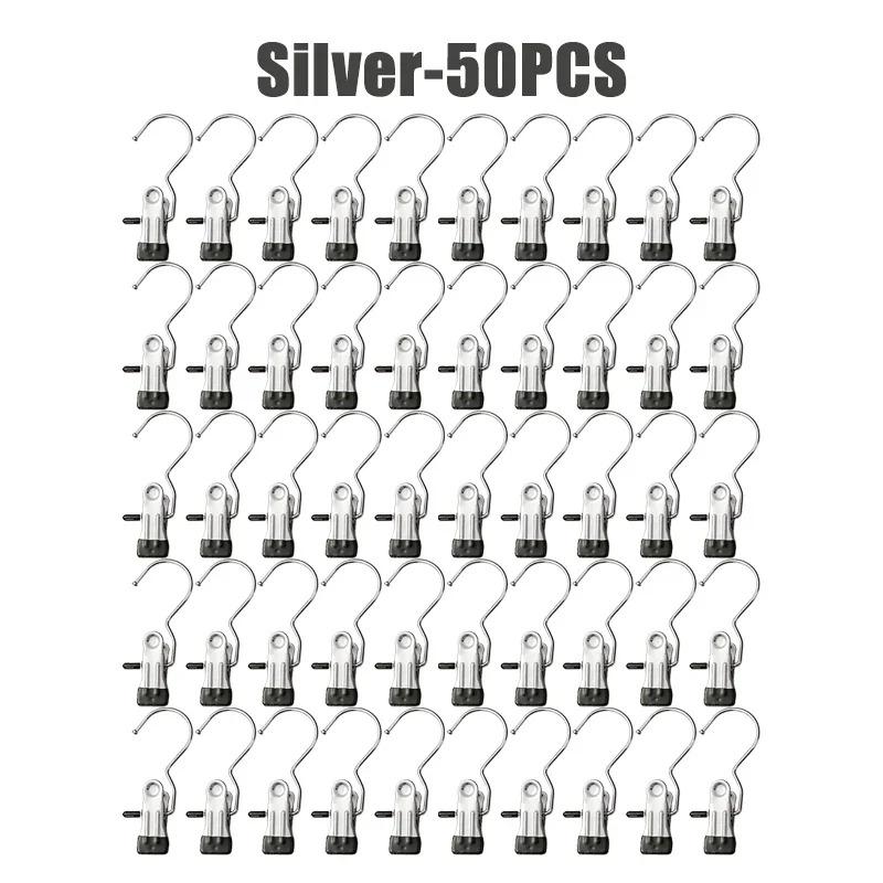 10-100pcs Stainless Steel Clothespins Laundry Clothes Pegs Hook Portable Hanging Clothes Clip Wardrobe Clothes Organizer Hanger