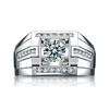Ring Korean style men's ring plated 18K white gold diamond ring men's high carbon diamond luxury diamond ring