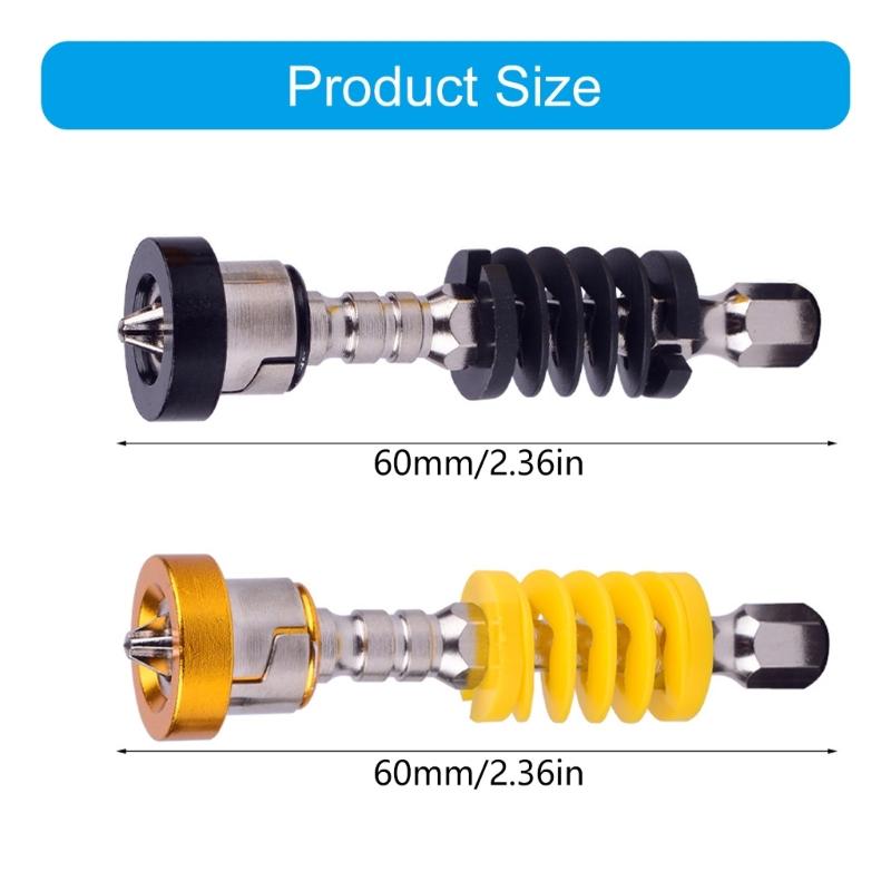 2Pcs High Precise Spring Hexagonal Shank Screwdriver Bit With Strong Magnets For Secure Fastening Cordless Drill Tool