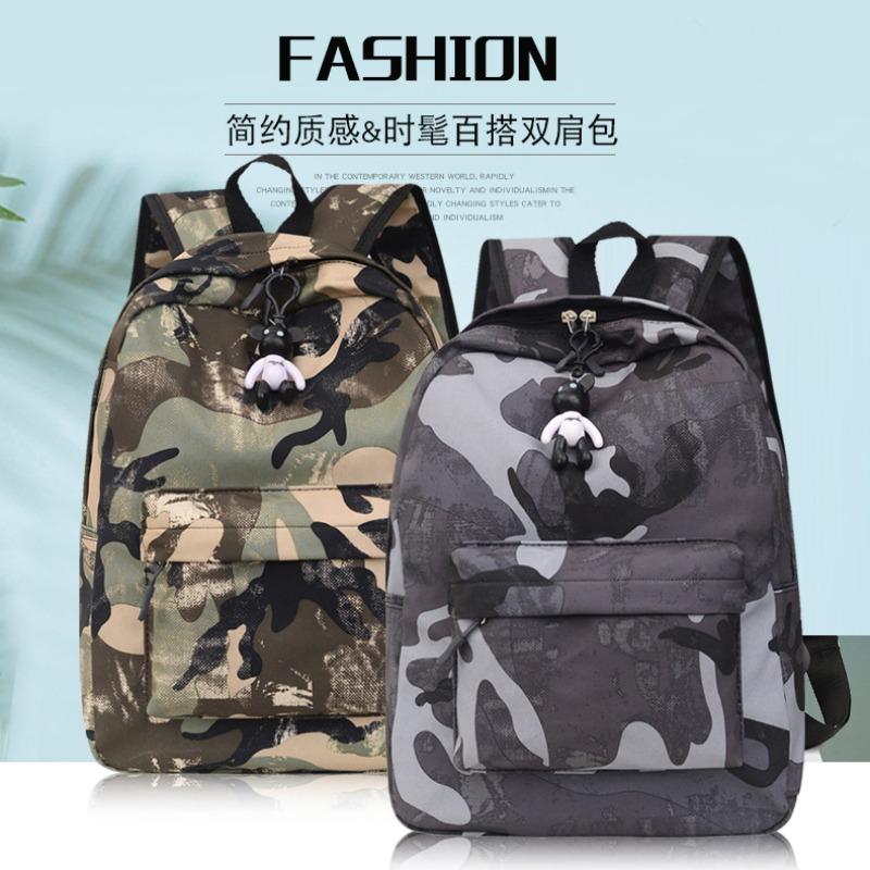 Unisex casual backpack fashionable new nylon cloth camouflage wear-resistant waterproof large-capacity backpack women