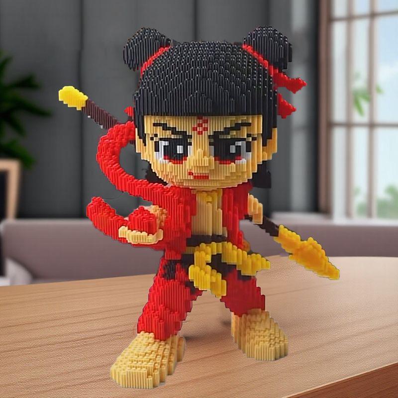 Lego-Compatible Nezha Demon Boy Building Blocks - Educational Assembly Toy for Ages 6-30, Perfect Gift for Boys and Girls, 3D Ornament