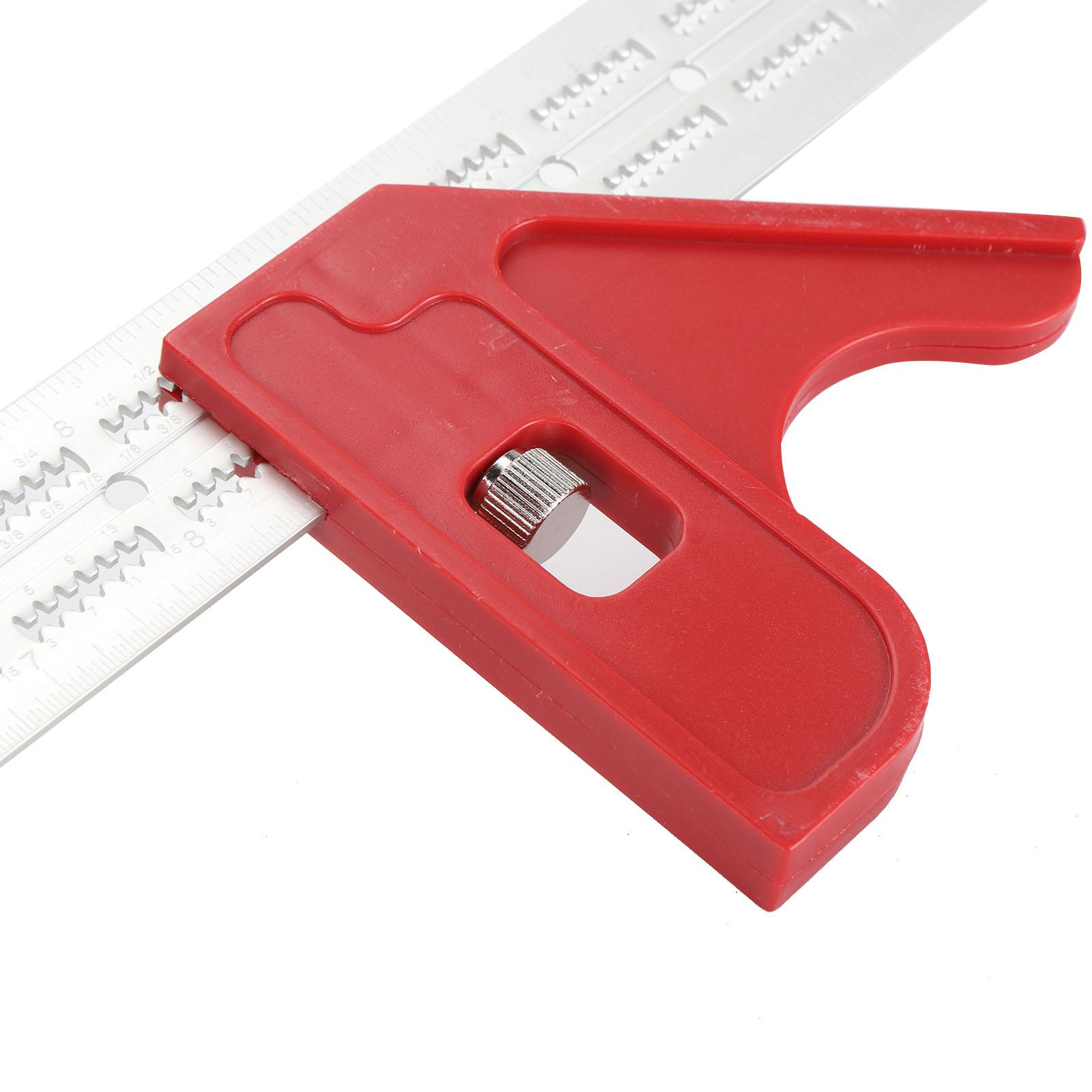 

18 Inch Woodworking Edge Ruler with Fixator Serrated Design Angle Measuring and Scribing Layout