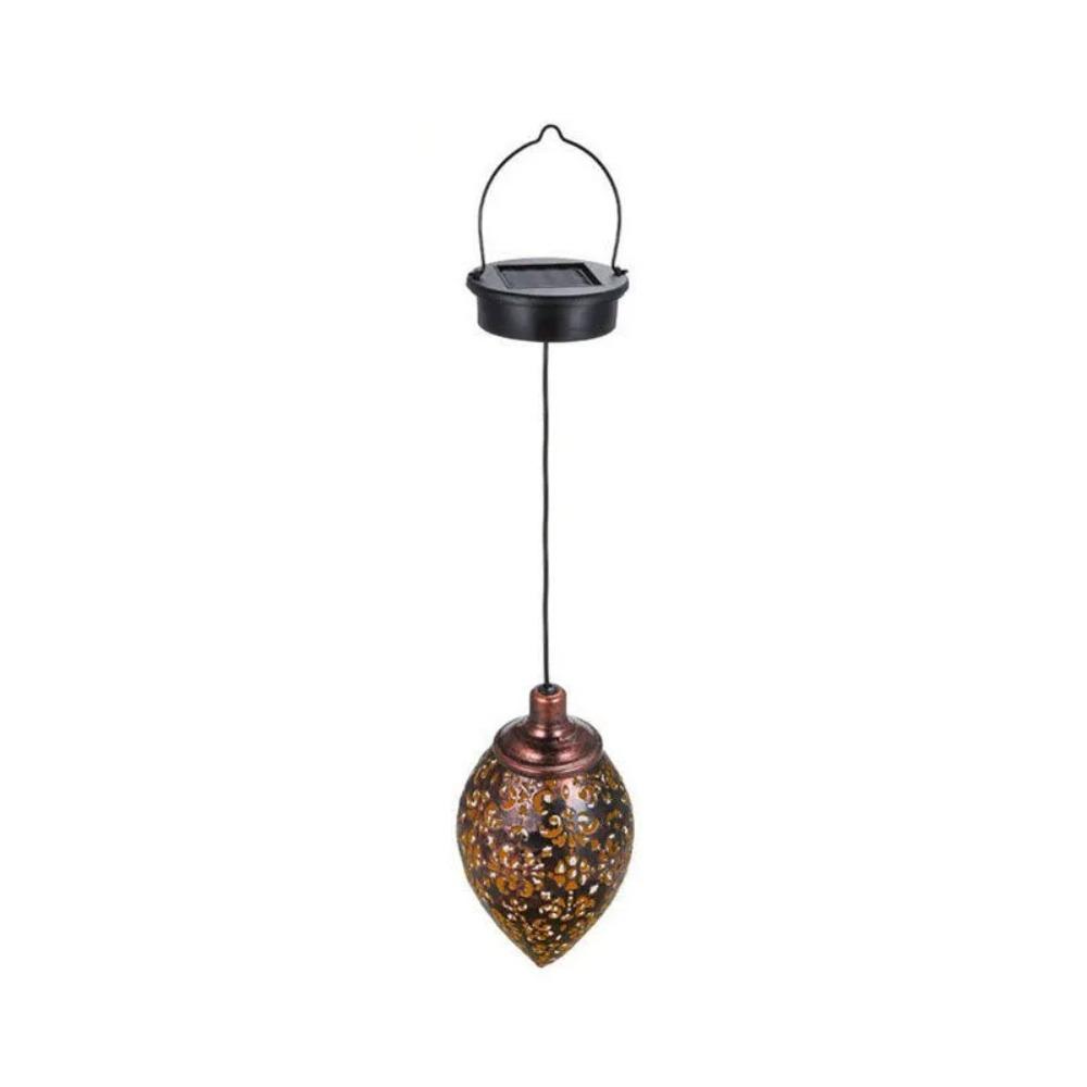 Outdoor Water Drop Shaped Solar Projection Light Waterproof Hollowed-out for Garden Patio Stair Fence Street Landscape Balcony