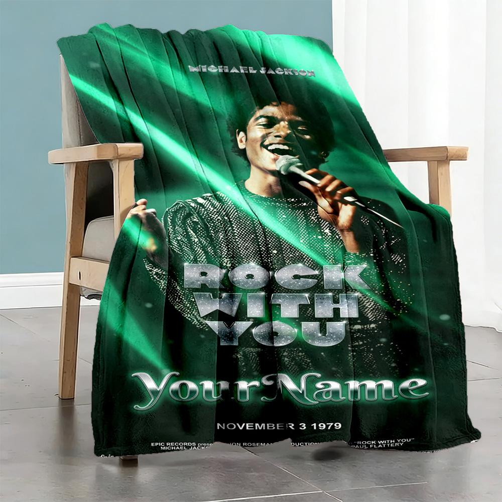 Michael Jackson 199 Customize Your Name Blanket Gift Personalized Blanket Soft & Cozy Great for Office Chair Livingroom Couch Nap for All Occasions