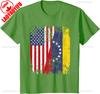 Venezuelan Roots Half American Flag Cotton TShirt Summer Casual Patriotic Gift Lightweight Breathable Trendy for Unisex WOMEN