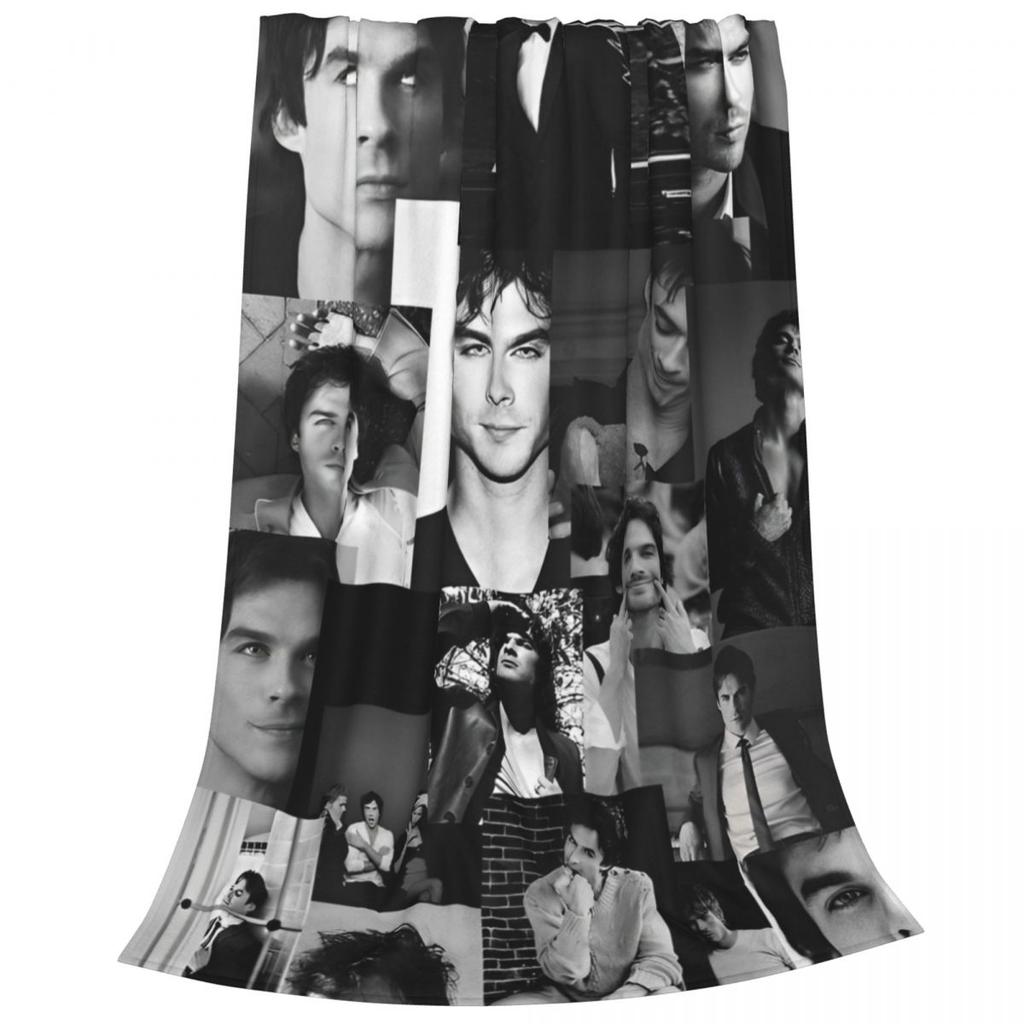 The Vampire Diaries Damon Salvatore Coperta Flanella Divertente Calda Coperte Plaid per Copriletto Primavera/Autunno