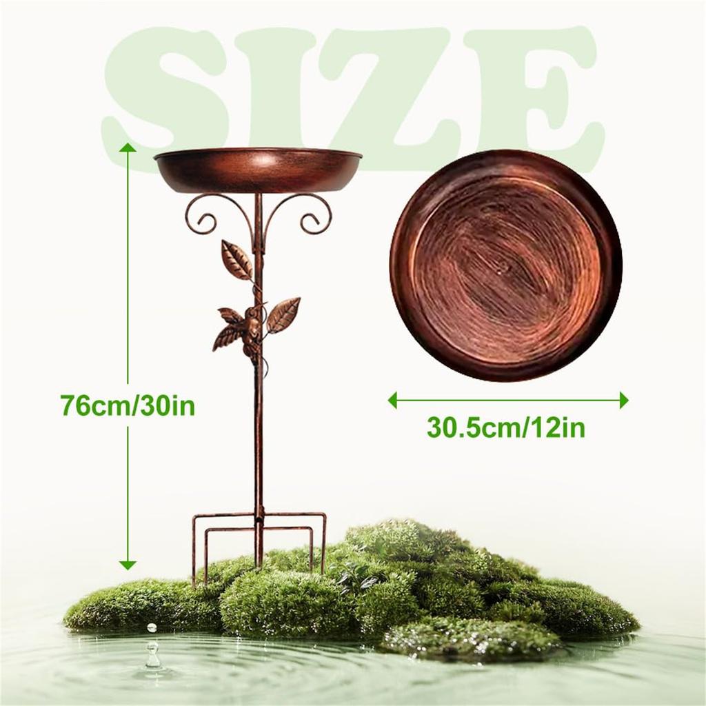 New Outdoor Bird Bath for Outside Vintage Standing Birdbath Bowl for Outdoor Garden Patio Yard Garden Birdbath Sturdy Iron