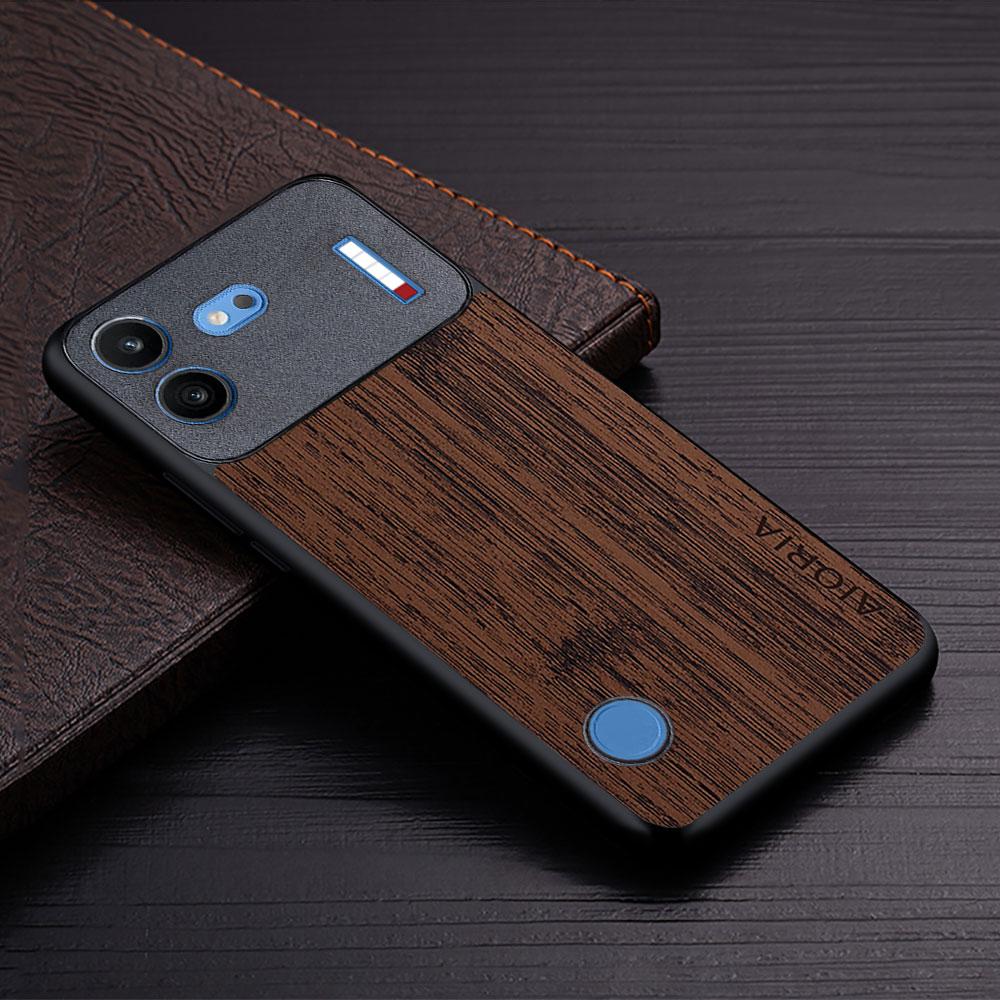 Case for Nothing Phone 4b Straight Wood Grain PU Leather Phone Cover for Nothing Phone 4b Case