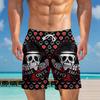 Summer 3D Skeleton Pattern Print Shorts Fashionable Casual Beach Men's Shorts