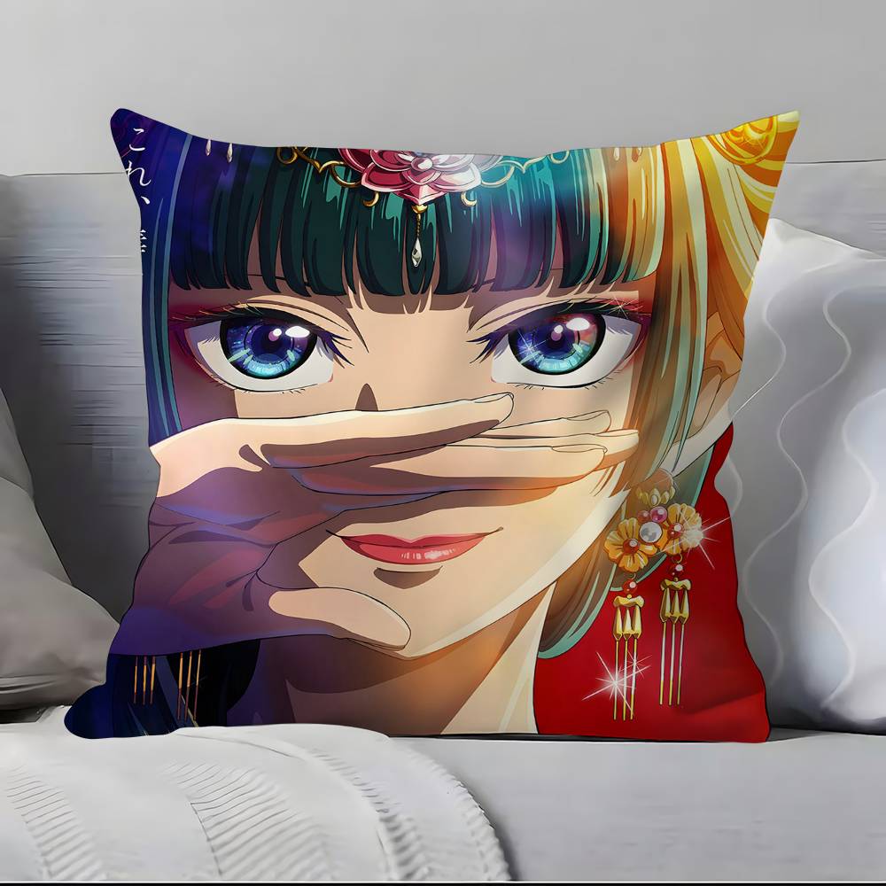 The a-Apothecary Diaries maomao Pillow Case Anti-dustmite Pillowcase Invisible zipper silky short plush Sofa cushion cover