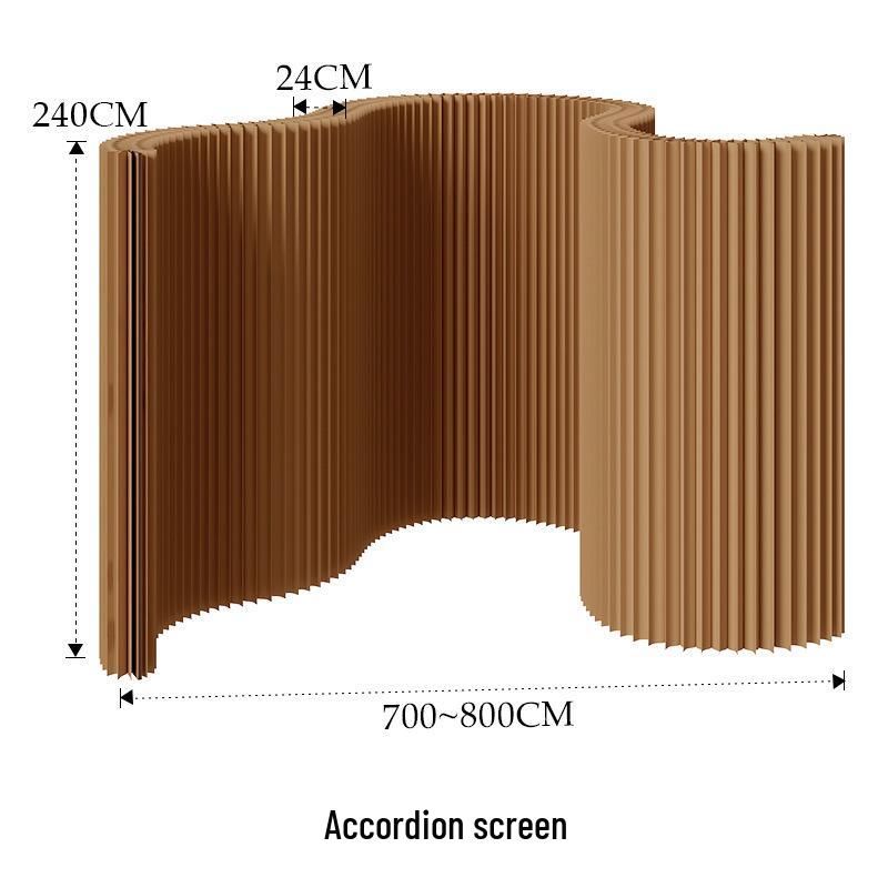 18-Panel Curved Folding Screen Divider – Japanese Style Retractable Wall for Live Broadcasts