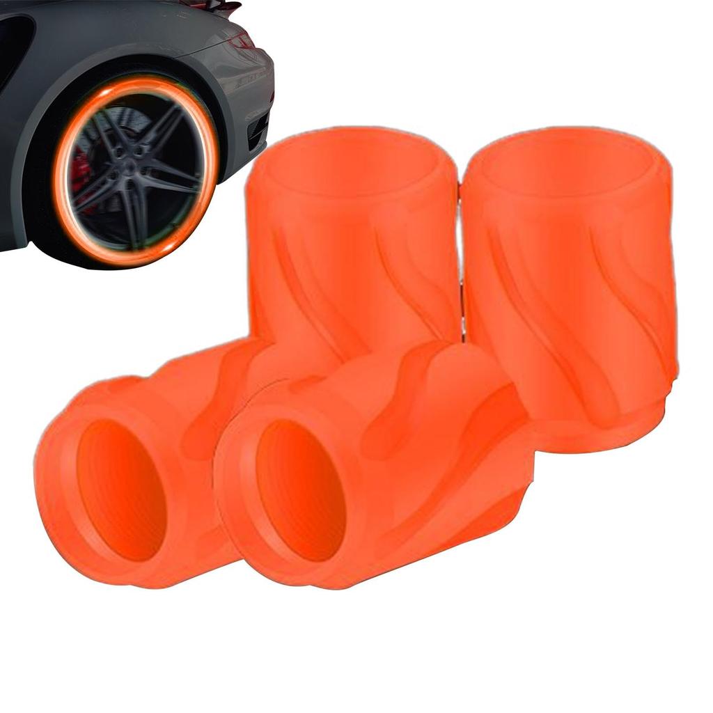 Glow In the Dark Valve Stem Cap, 4 Pcs Valve Creative Car Luminous Valves