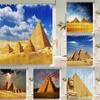 Forntida Egypten Pyramidlandskap Tryckt Duschdraperi Med Krokar Dekor Polyester Vattentätt Badrumsdraperi 3D Duschdraperier