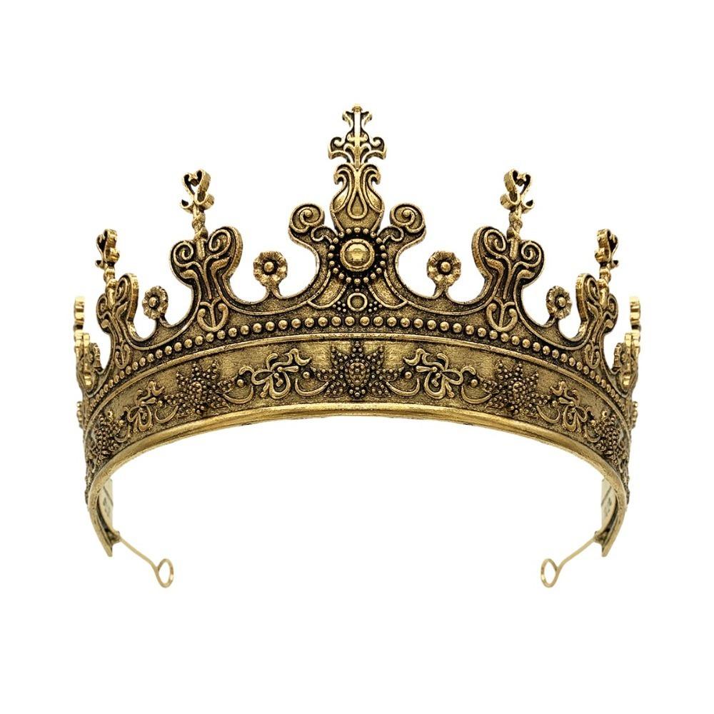 Exaggerated Vintage Male Crown Cosplay Prince Crown Hair Hoop Luxury Medieval King Crown Party