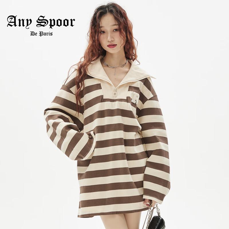 

ANY SPOOR Women s Striped Loose Fit Sweatshirt S