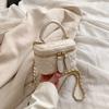 Small Fragrance Fashion Makeup Bag Cross body Handbag with Lipstick and Earphone Pocket for Women