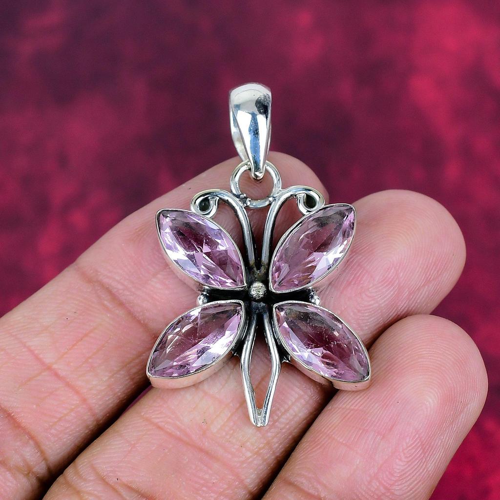 Pink Kunzite Pendant Gemstone Jewelry, 925 Solid Sterling Silver Pendant, Handmade Jewelry Birthstone Pendant, Gift For Him