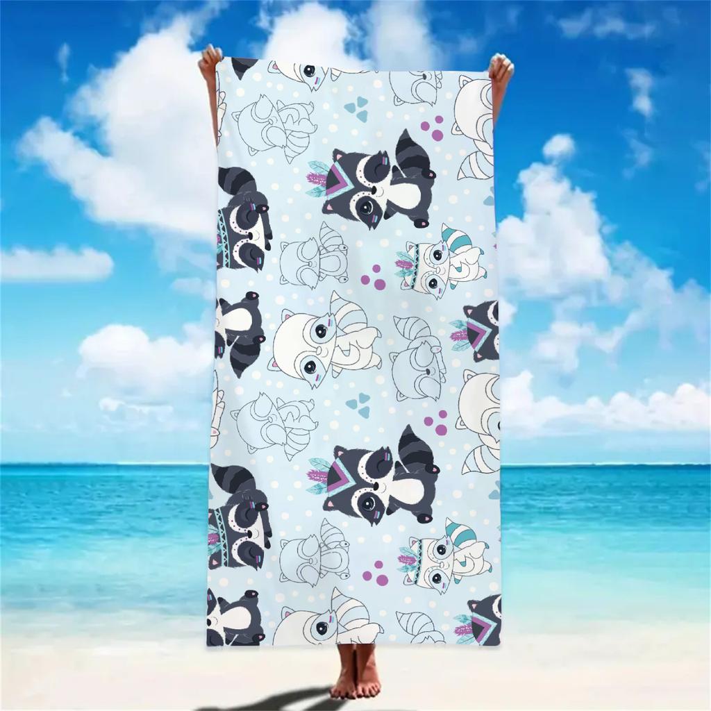 Cute Animal Beach Towel Cartoon Bath Towels Absorbent Quick-Drying Soft Yoga Swimming Outdoor Pool Towel Birthday Gift For Kids