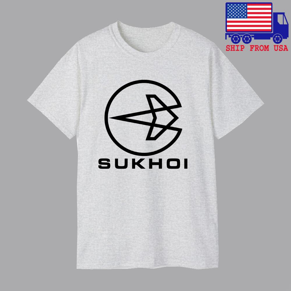 SUKHOI Aeroplane Russian Aerospace  Men#039;s Grey Size S5XL Unisex T-Shirt XXXL