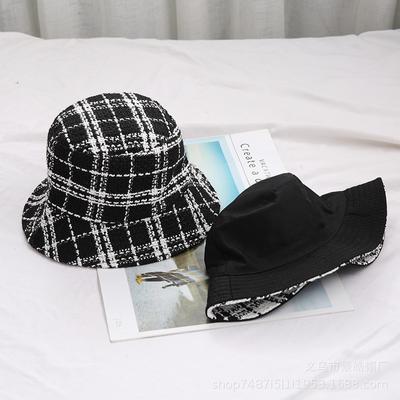 Women Hats Black White Check Classic Design Two-sided Wear Cap Spring Sun Lady Pretty Gift Luxury Panama Bucket Hat